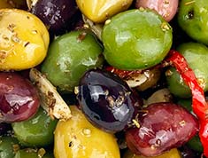 Marinated whole olives